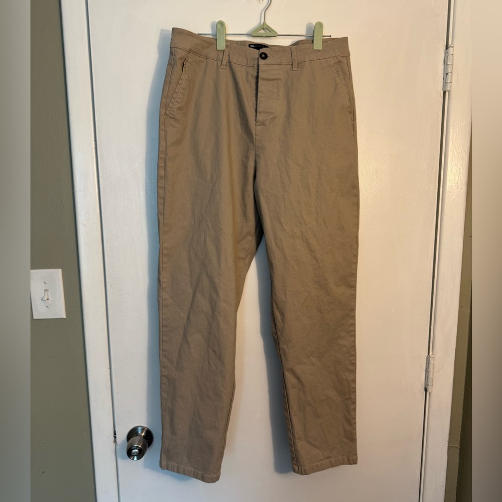 ASOS 33x32 Men's Khaki Chinos casual office slacks pants beige brown